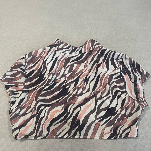 Frankies Bikinis zebra print bikini keyhole top - Picture 3 of 4